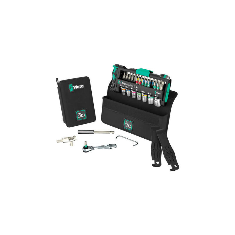 Juego De Bicicletas Wera 3 A, 2025 (Negro/Verde, 40 Piezas, Incluye Carraca Reversible De 1/4") 05004188001