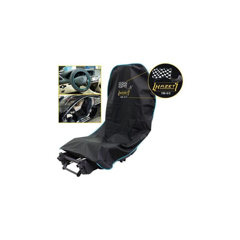 Juego De Fundas Protectoras Hazet Para Asiento Y Volante 196-6 2, Funda Protectora Negra, Impermeable, Repelente De Aceite Y Grasa 196-6/2