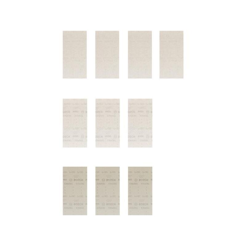 Juego De Hojas De Lija De Malla Bosch Expert M480 115 X 230 Mm, K80 / 120 / 180 (10 Piezas, Para Lijadoras Orbitales) K80 / 120 / 180 2608901207