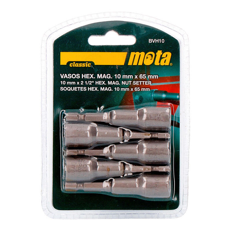 Juego Puntas Vaso Hexagonal Magnetica 10x65mm Bvh10 Mota
