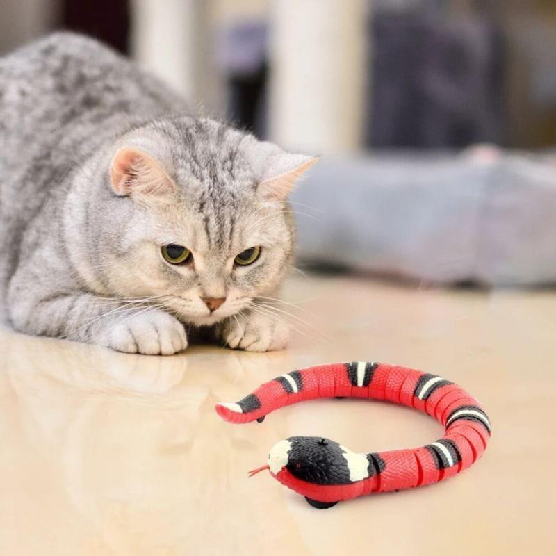 Juguete Interactivo Para Gatos Serpiente Astuta Roja Con Detección Inteligente 9909s