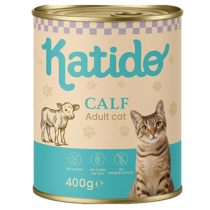 Katido Ternera Con Conejo Comida Húmeda Para Gatos 400g