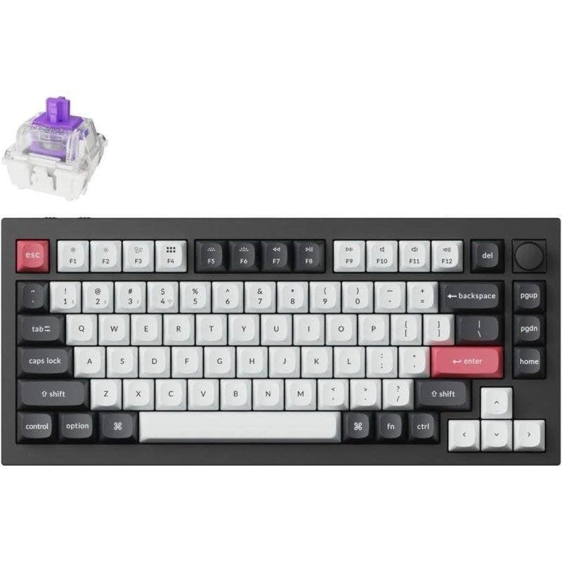 Keychron Q1 He Knob Iso-Es Rgb Hot-Swappable Switch Nebula Q1h-M1-Es