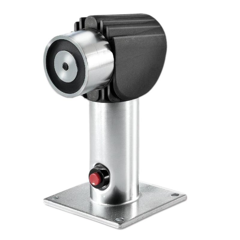 Kilsen Fe260-175 Retenedor Electromagnético Para Montaje En Suelo/Pared (Soporte Ajustable 175mm) Con Pulsador De Desbloqueo, 400n