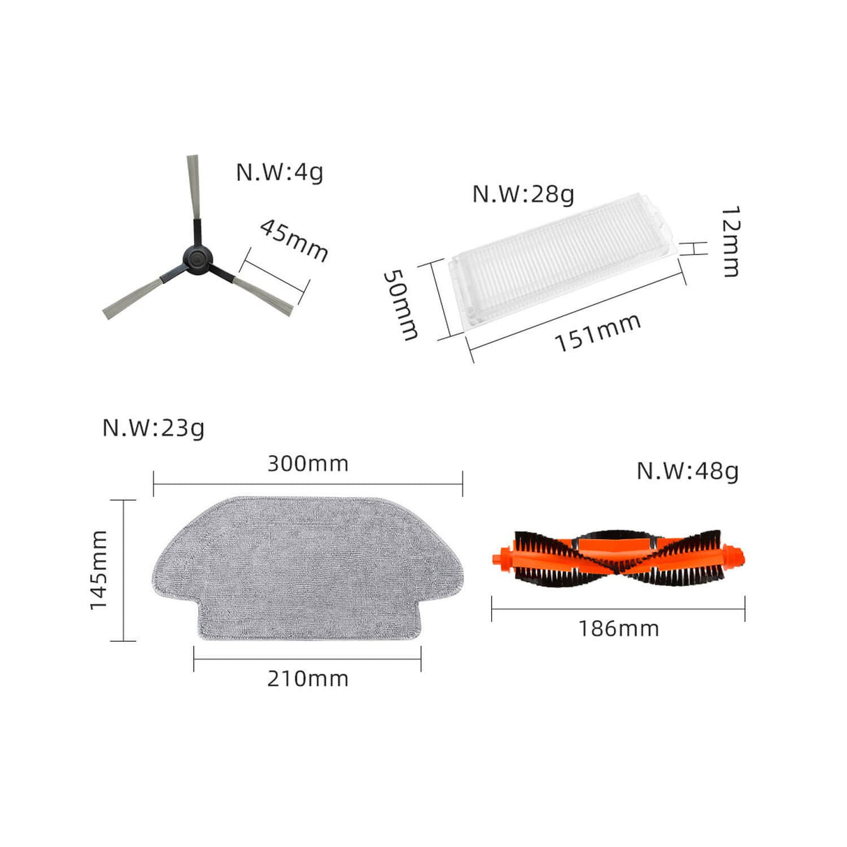 Kit De Recambios Para Aspirador Xiaomi Robot Vacuum Mop Pro 2S Viomi V2 V2 Pro V3 Se