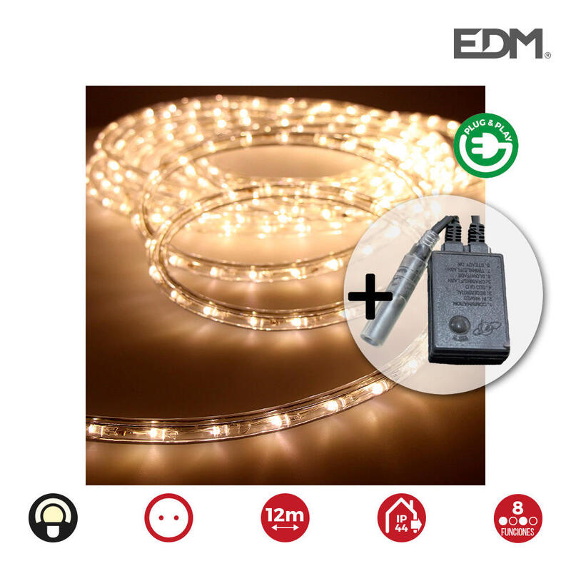 Kit Flexiled 12m Multifuncion Blanco Calido Edm