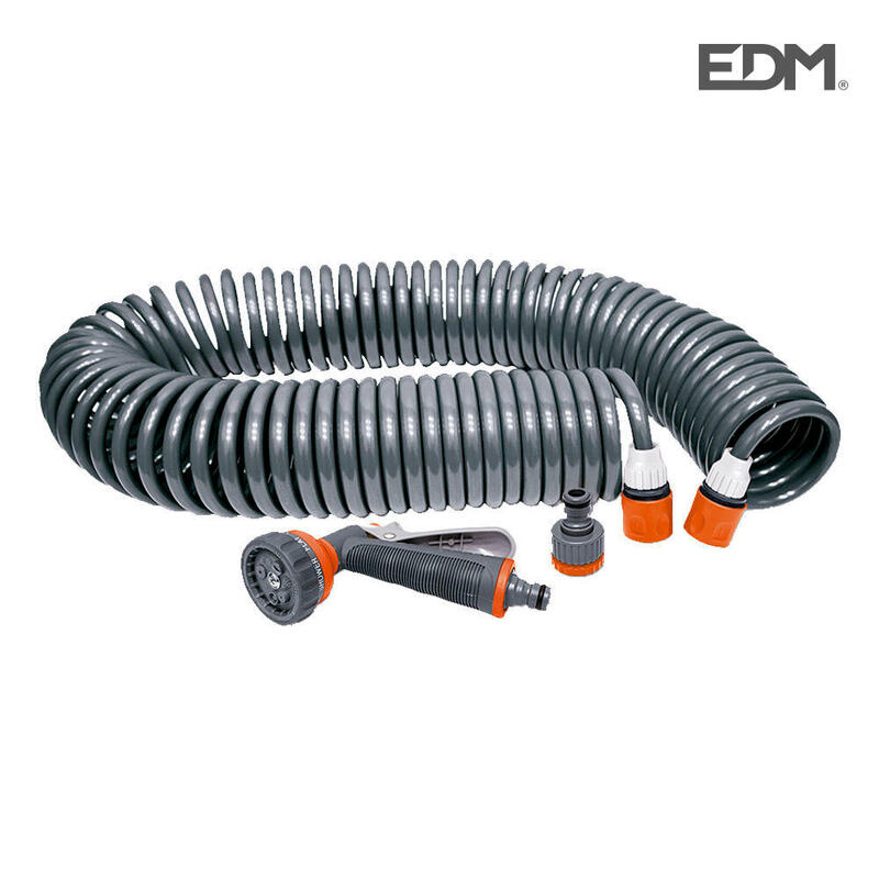 Kit Manguera Espiral "Riega Facil" Longitud Total 15m Edm