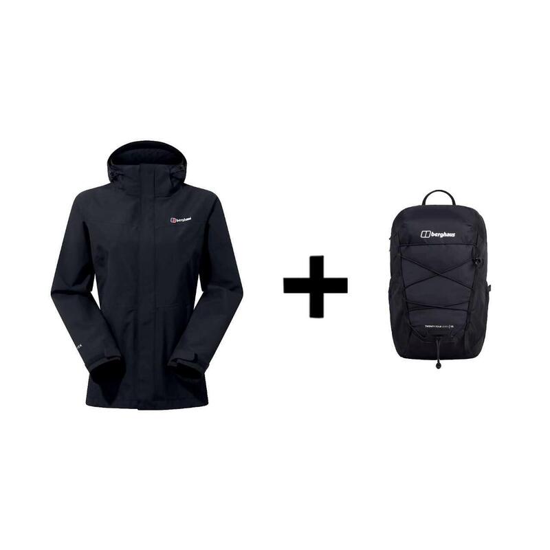 Kurtka Berghaus Hillwalker Ia Shell Roz. M Negro + Plecak Berghaus 24/7 365 U18 Czarny