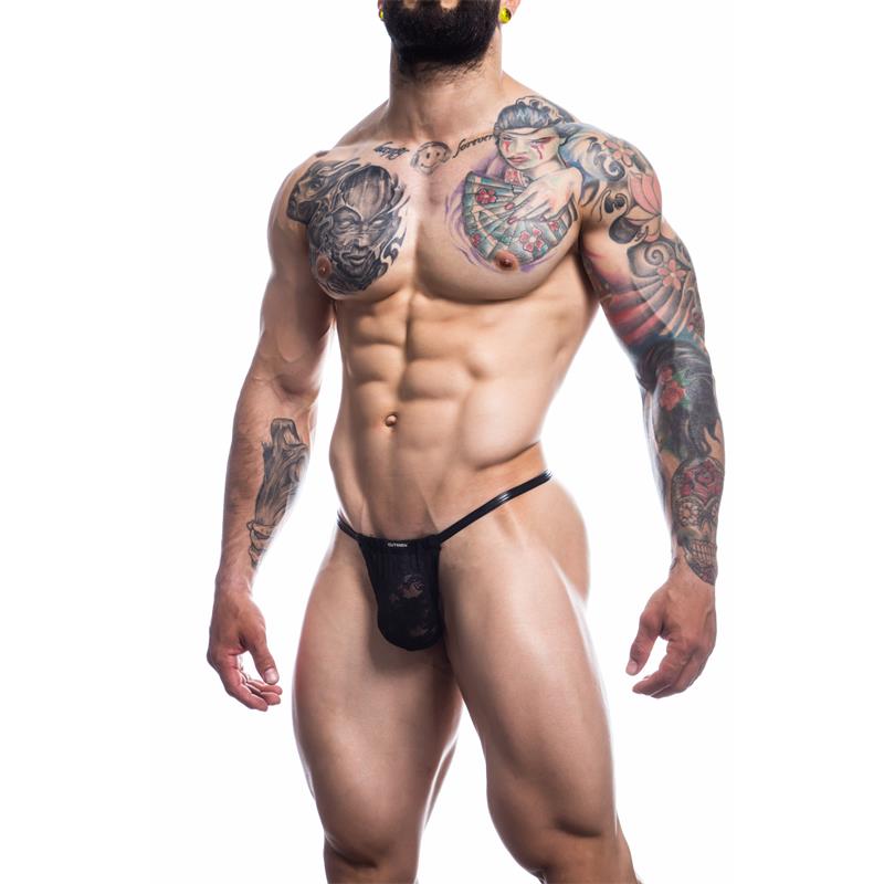 L4ce02 Tanga Con Encaje Talla (Interno):S/M