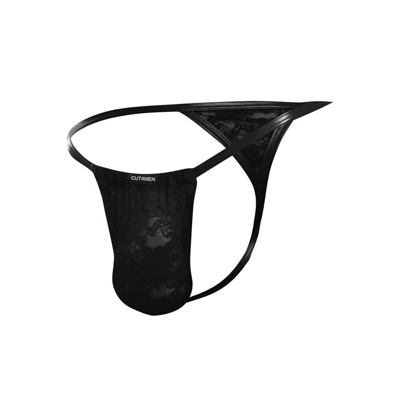 L4ce02 Tanga Con Encaje Talla (Interno):S/M