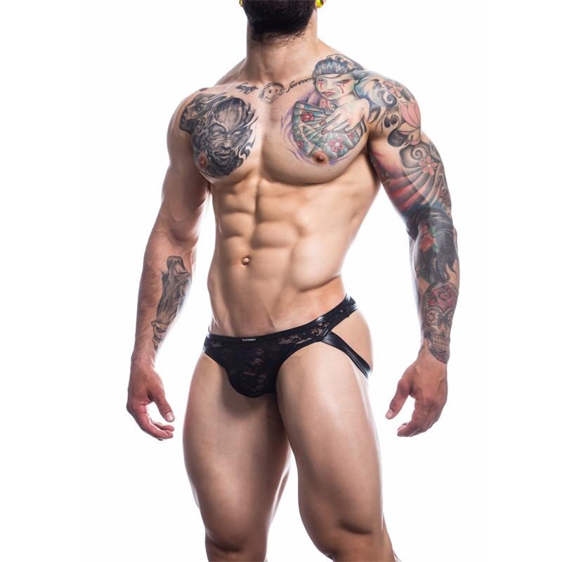 L4ce04 Slip Estilo Suspensorio Con Encaje Talla (Interno):S