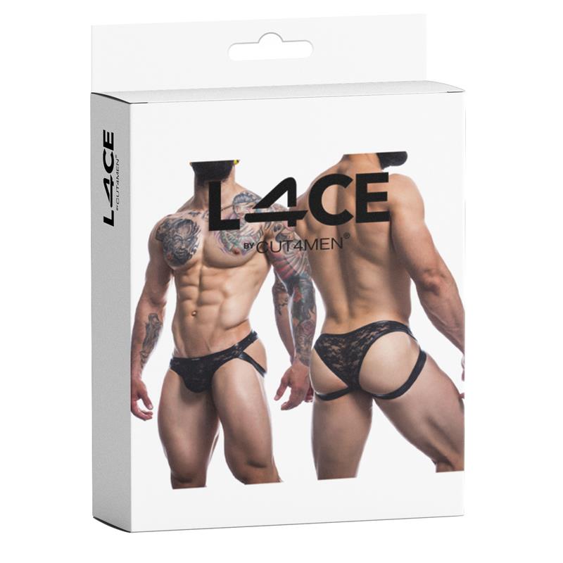 L4ce04 Slip Estilo Suspensorio Con Encaje Talla (Interno):S