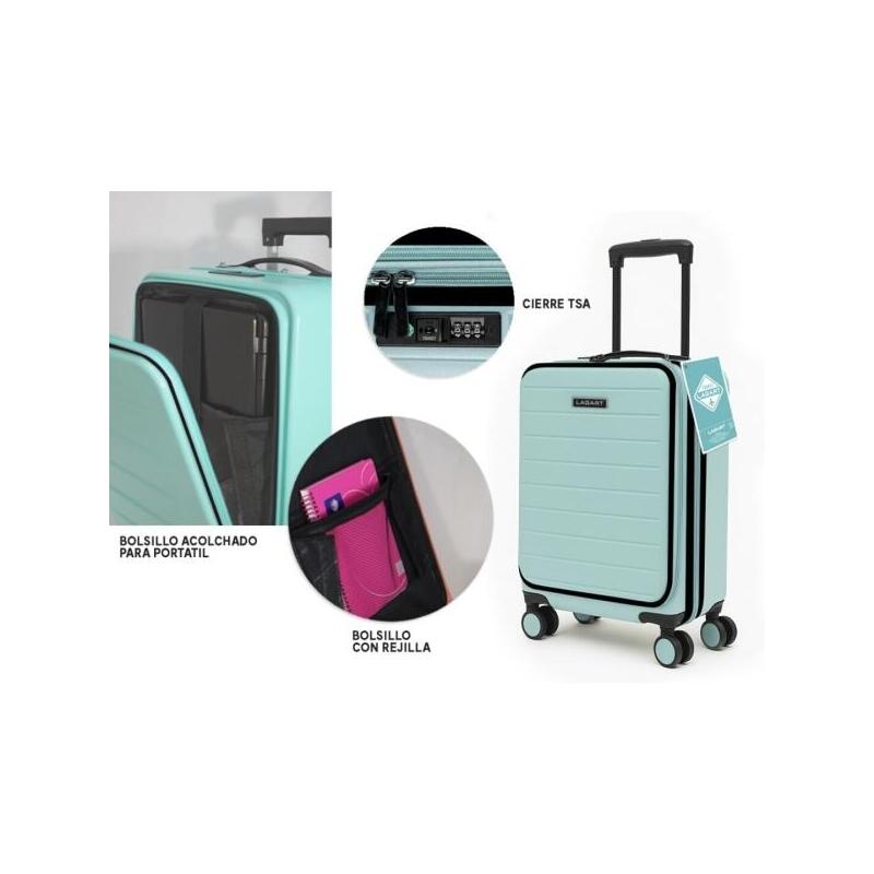 Lagart Maleta Trolley Pocket De Cabina Rigida 20 55x34x25cm - Compartimento Frontal Acolchado Para Portatil - Cierre