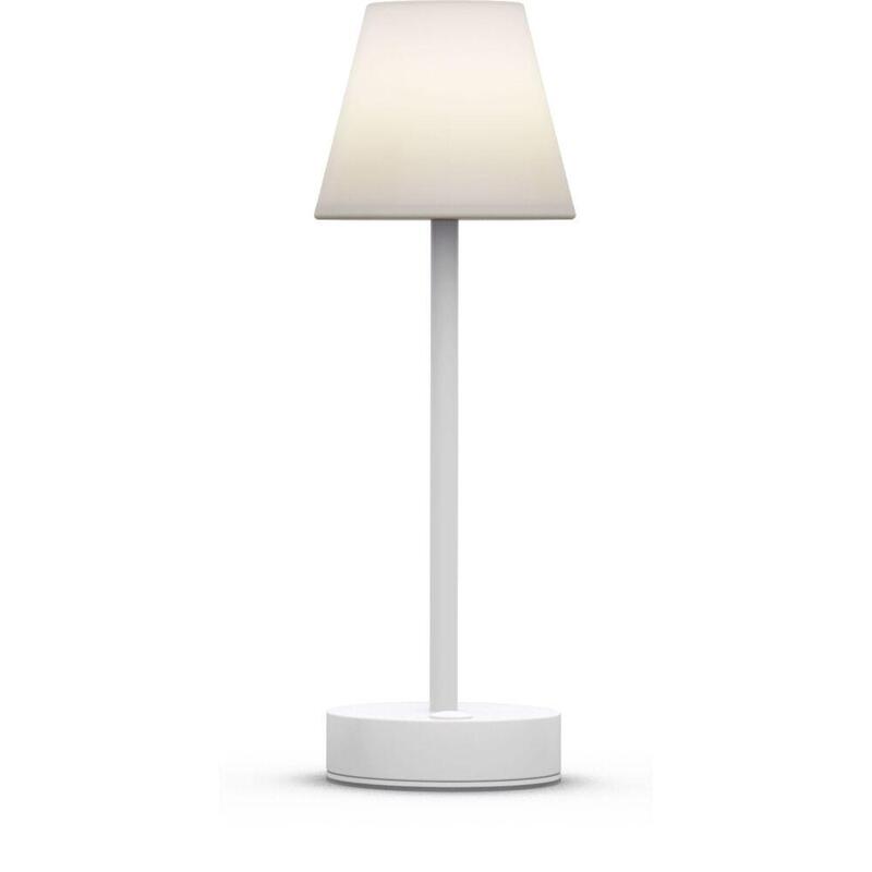 Lámpara De Mesa De Batería Blanca