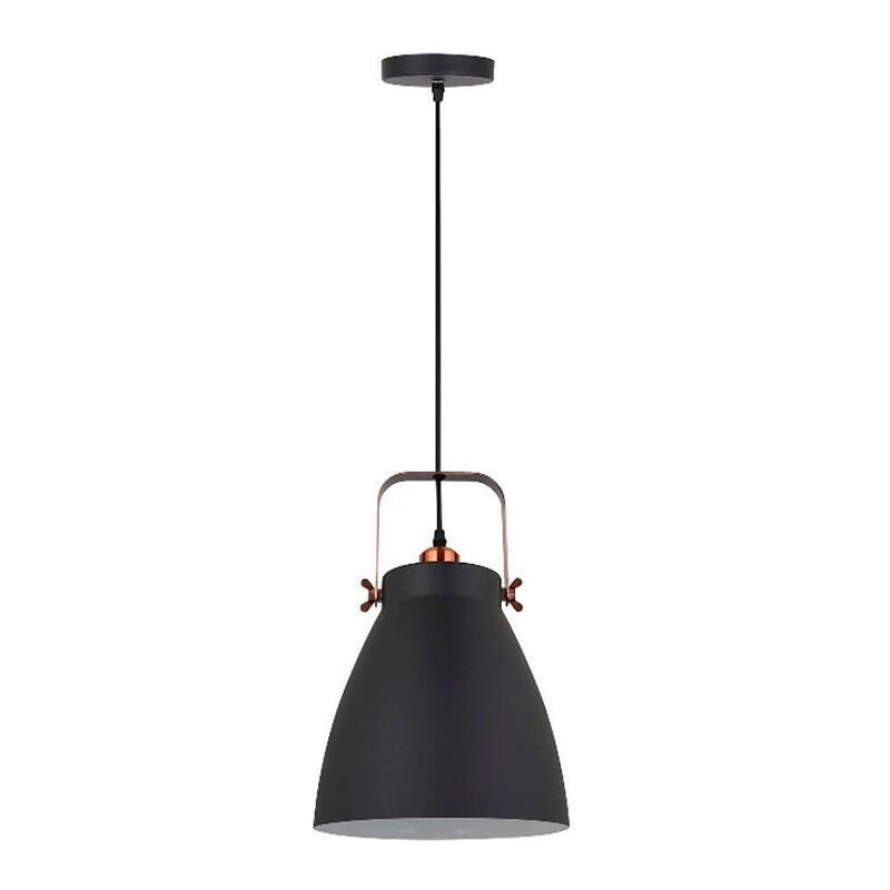 Lámpara De Techo, Colgante, E27, Negro + Cobre, Ø270 X 1200 Mm
