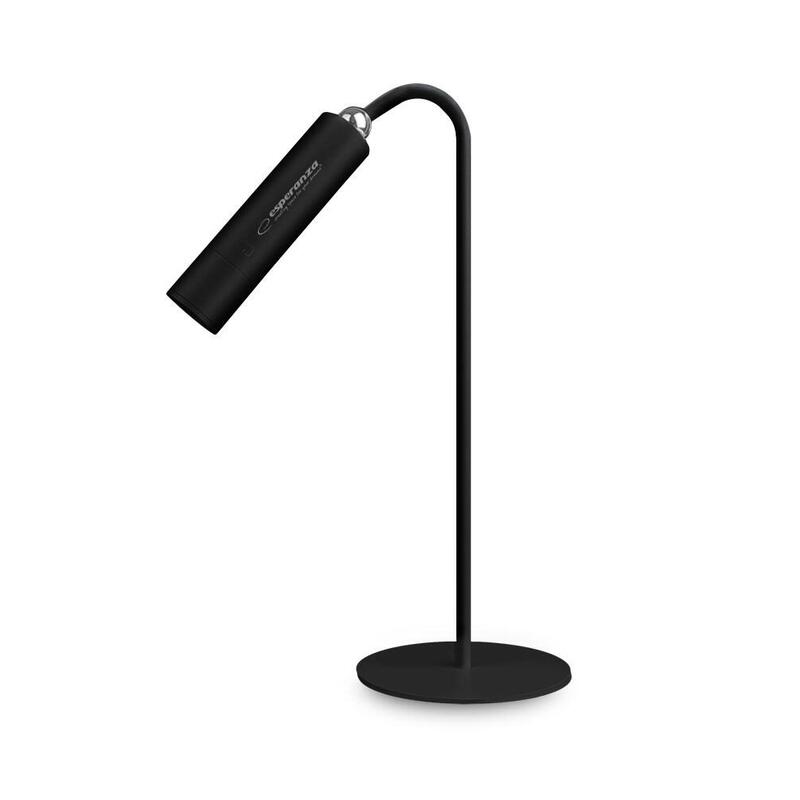 Lámpara Esperanza Eld118k De Escritorio Led 3en1 Negra