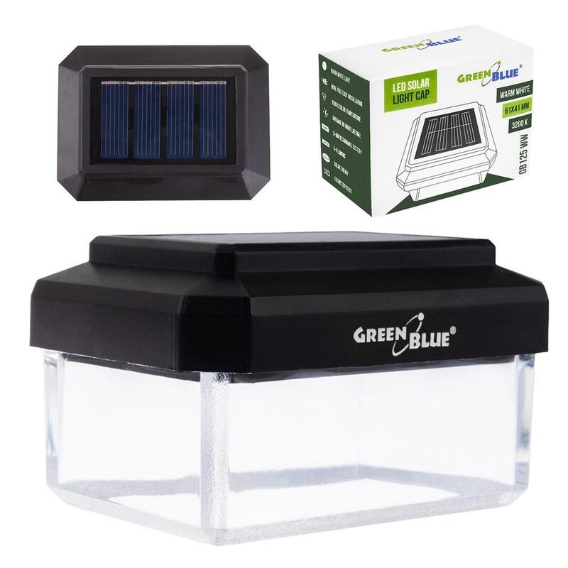 Lámpara Led Solar Para Poste Greenblue, 60 X 40 Mm, Cubierta En Forma De Sobre, 3200 K, Gb125 Ww