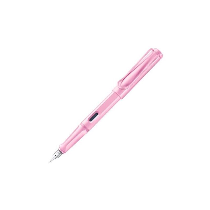 Lamy Pluma Estilográfica Safari Plástico Asa Mango Ergonómico Cartucho Tinta Azul Punta M Rosa Claro