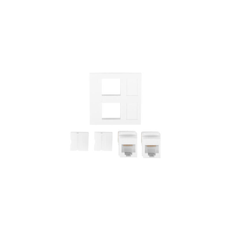 Lanberg 2xrj45 45x45 Socket + Keystone 2xcat. 6 Utp White