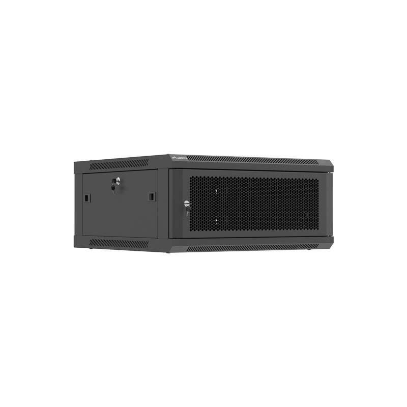 Lanberg Rack Cabinet 19in Wall-Mount 4u 600x600 Flat Pack With Perforated Door Black