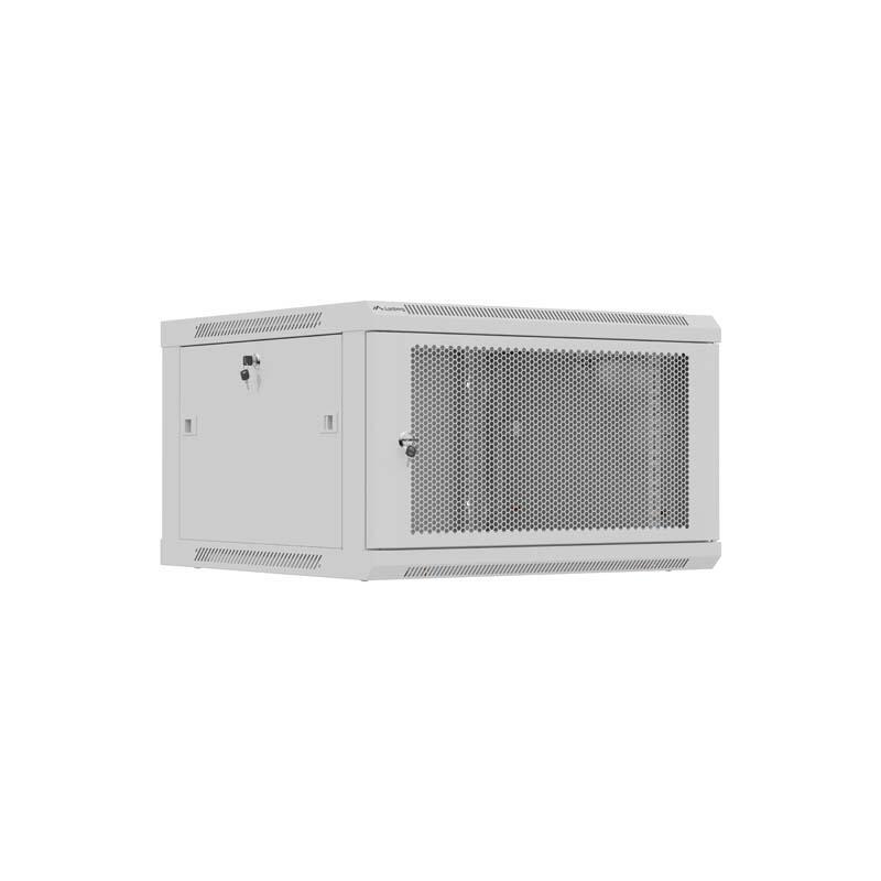 Lanberg Rack Cabinet 19in Wall-Mount 6u 600x600 Flat Pack With Perforated Door Grey