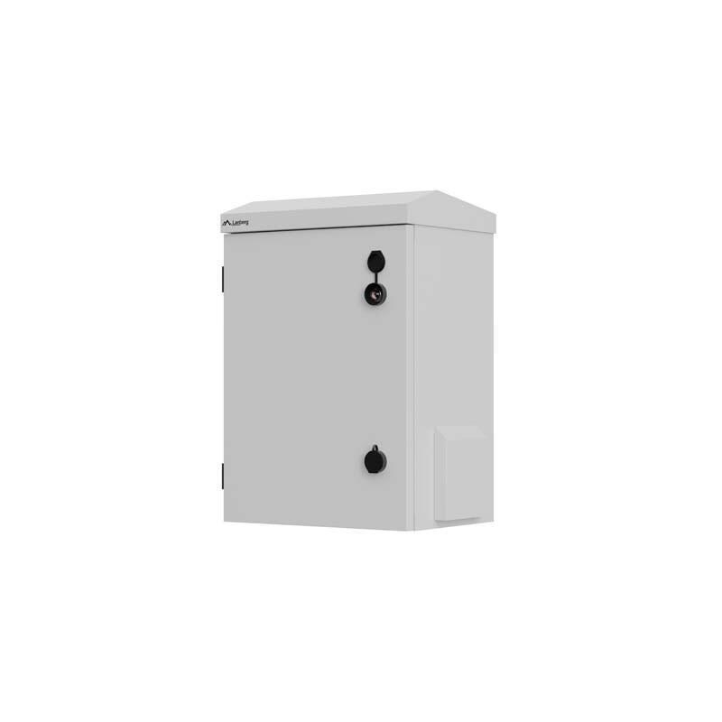 Lanberg Wah1-3450-00s Armario Rack Mural 10" Hermético Ip55 Para Montaje En Pared/Poste 340x250x500 Gris (Montado)