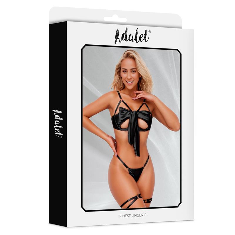 Lauren Set De Sujetador Con Lazo, Tanga Y Ligas Talla (Interno):S/M