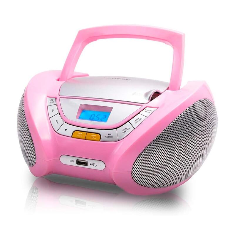 Lauson Cp748 Rosa Reproductor Radio Cd Con Altavoces Incorporados