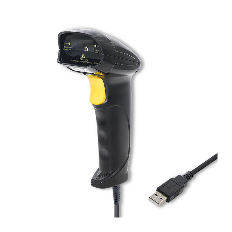 Lector De Código De Barras Láser Qoltec 1d Usb Negro