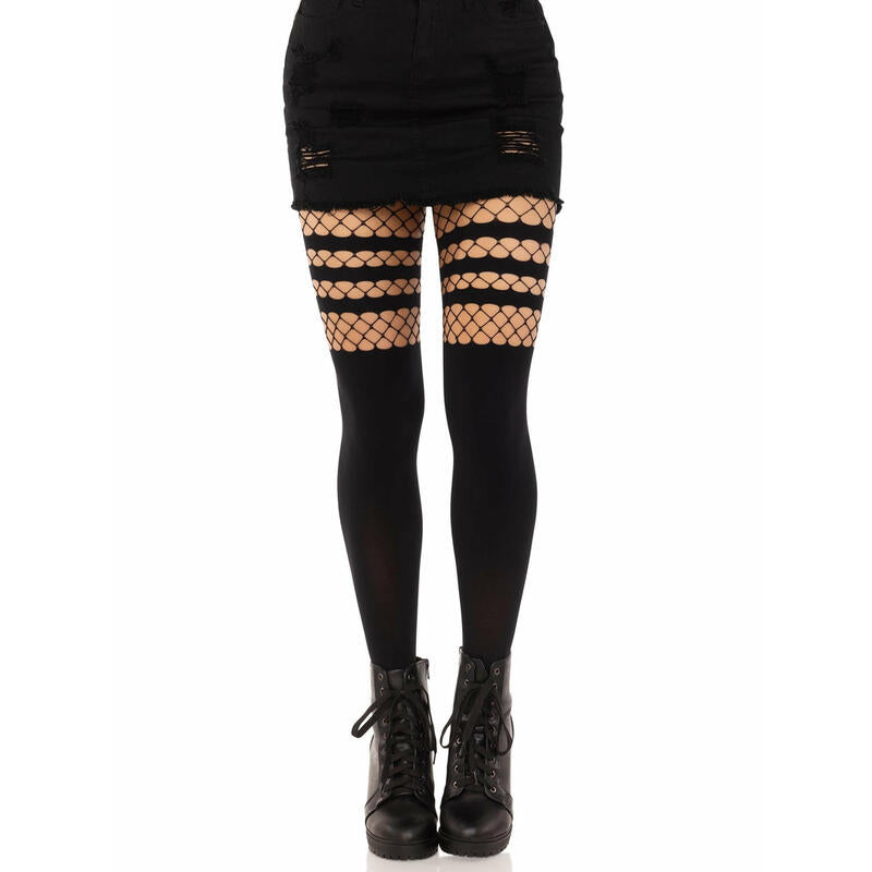 Leg Avenue - Pantyhouse Medias Rejilla Negro