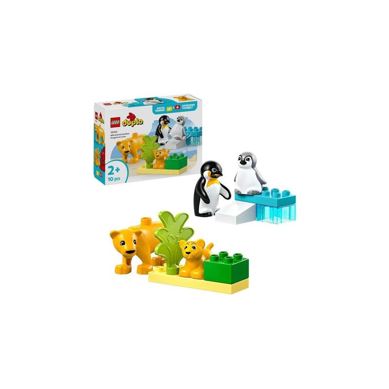 Lego 10442 Duplo Town Familias De Vida Silvestre: Juguete De Construcción Con Pingüinos Y Leones 10442