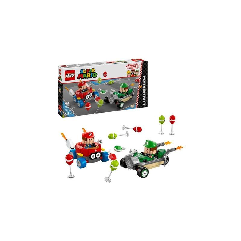 Lego 72034 Super Mario - Mario Kart: Baby Mario Vs. Baby Luigi, Juguete De Construcción 72034