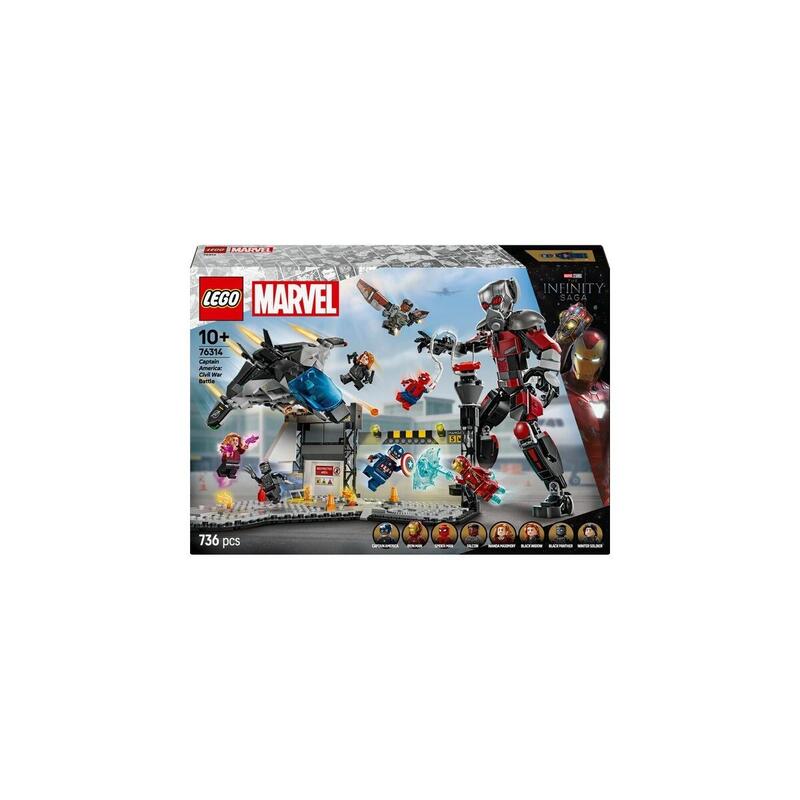 Lego 76314 Marvel Super Heroes Capitán América: Duelo De Acción En La Guerra Civil Juguete De Construcción 76314
