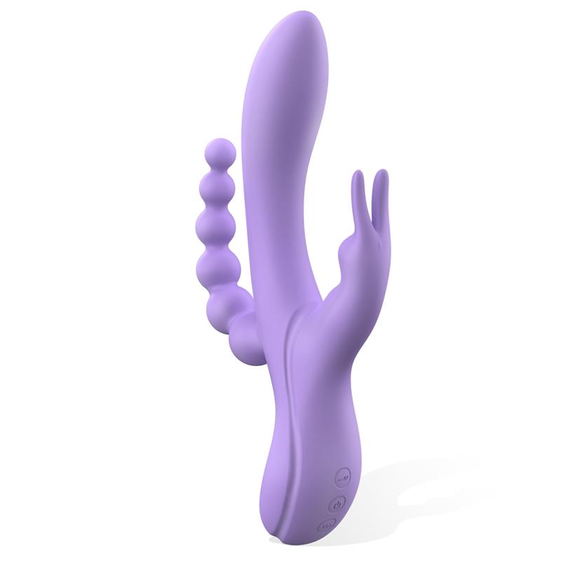 Vibrador Lindsay Con Cadena Anal Silicona Líquida Unibody Flexible 2 Motores