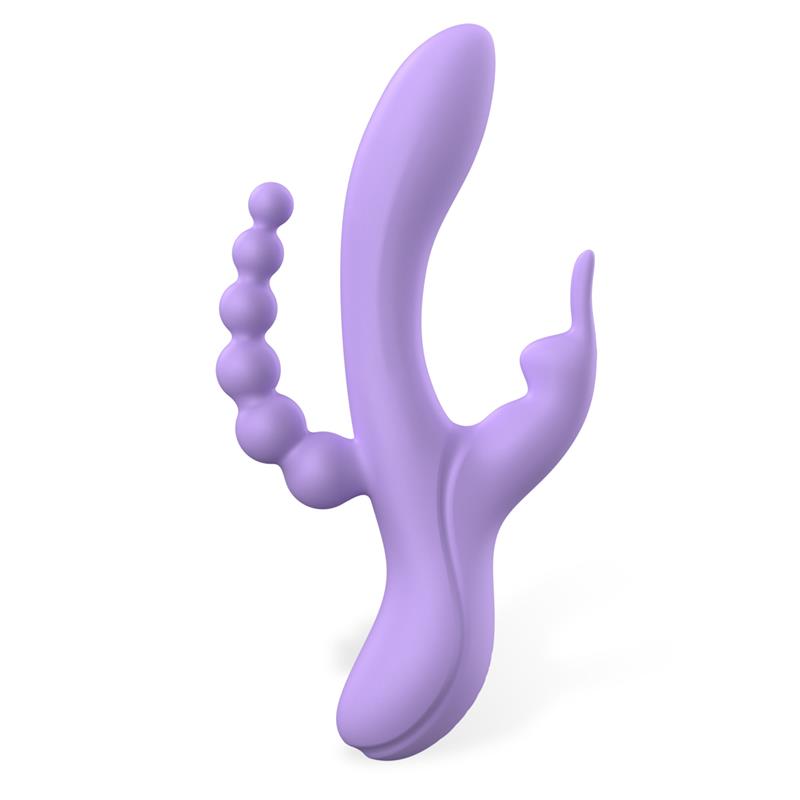 Vibrador Lindsay Con Cadena Anal Silicona Líquida Unibody Flexible 2 Motores