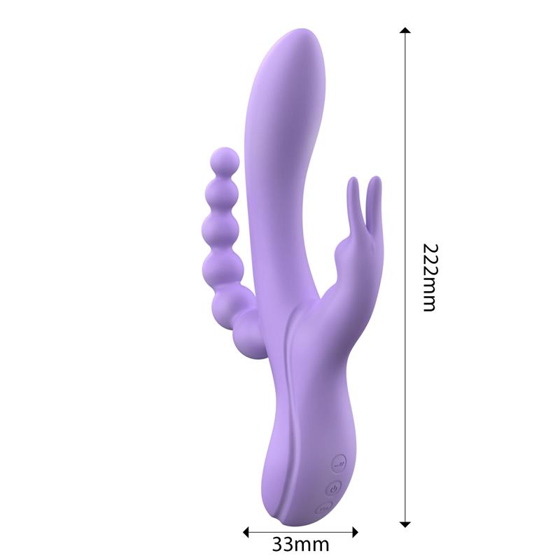 Vibrador Lindsay Con Cadena Anal Silicona Líquida Unibody Flexible 2 Motores