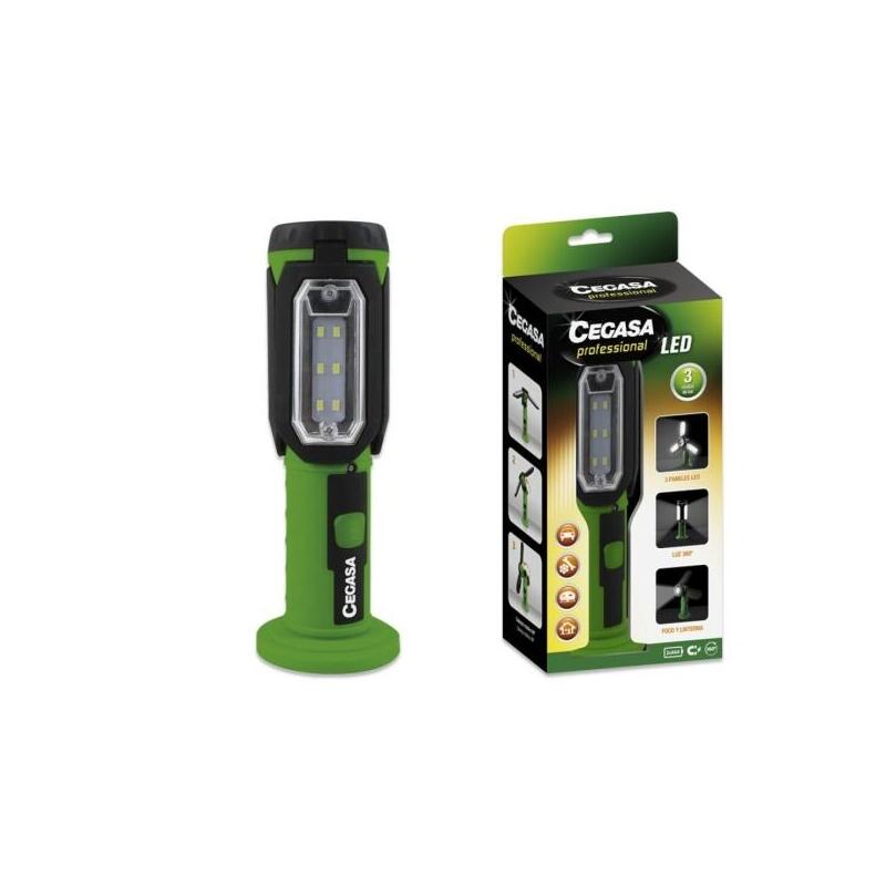 Linterna Cegasa Profesional Led - 3 Paneles Led Y Frontal - 3 Modos De Iluminacion - Funciona Con 3 Pilas Aaa (No