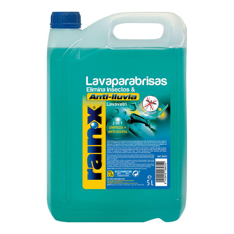 Líquido Lavaparabrisas Eliminador De Insectos Y Anti - Lluvia 5 L