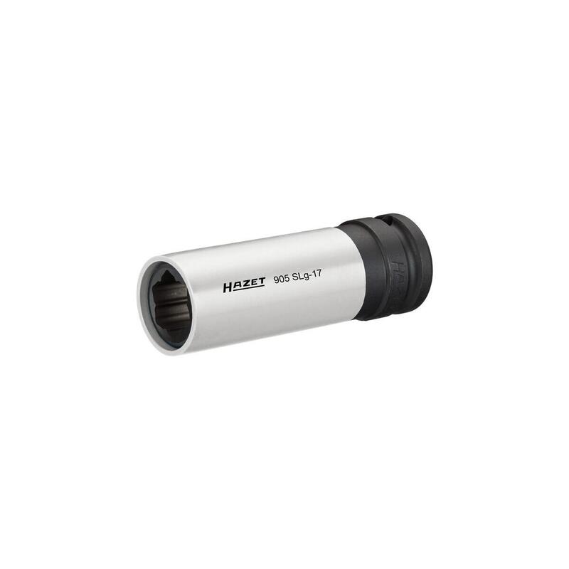 Llave De Vaso Hazet 905slg-17, 1/2" Blanca, Con Funda De Color, Para Llantas De Aluminio, 17mm 905slg-17