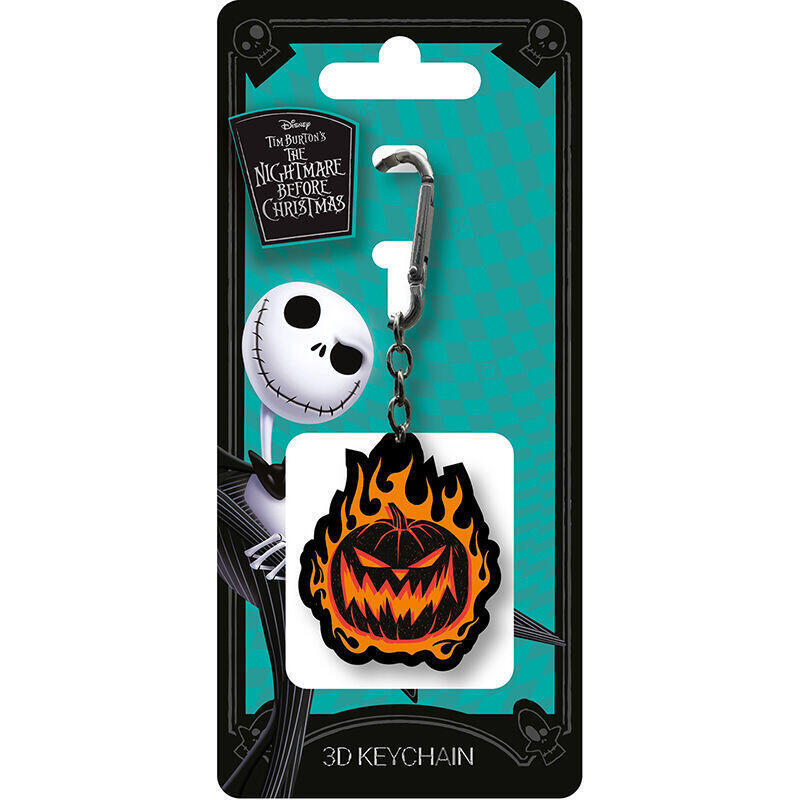 Llavero 3d Calabaza En Llamas Pesadilla Antes De Navidad Disney 6cm