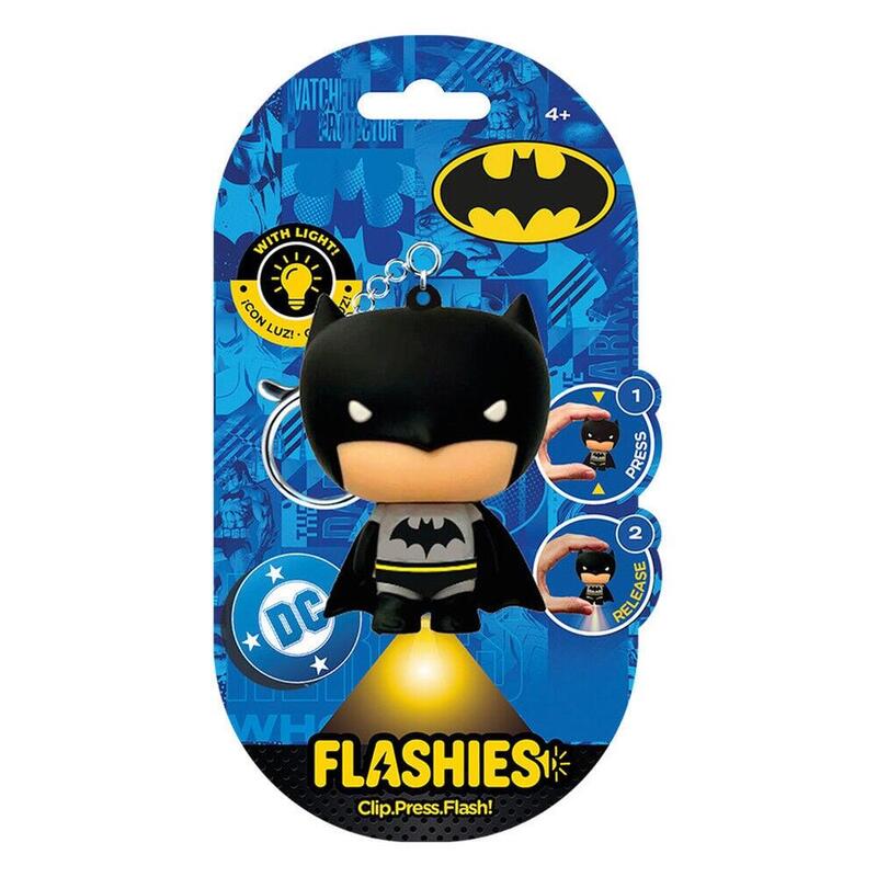 Llavero Figura 3d Con Luz Batman Dc Comics Flashies