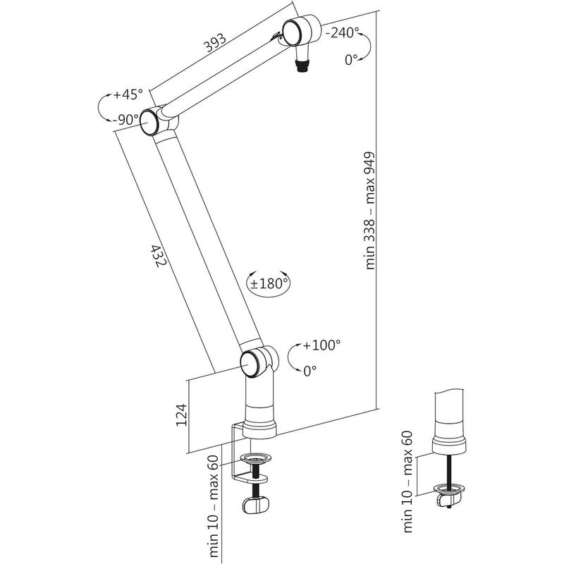 Logilink Aa0127 - Brazo De Micrófono Profesional Con Tijera Plegable Para Streaming