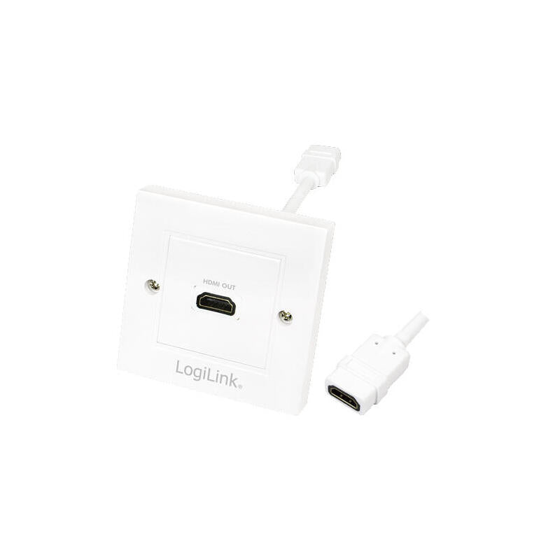 Logilink Placa De Pared De 1 Conector Hdmi Hembra (86 X 86) Ah0014