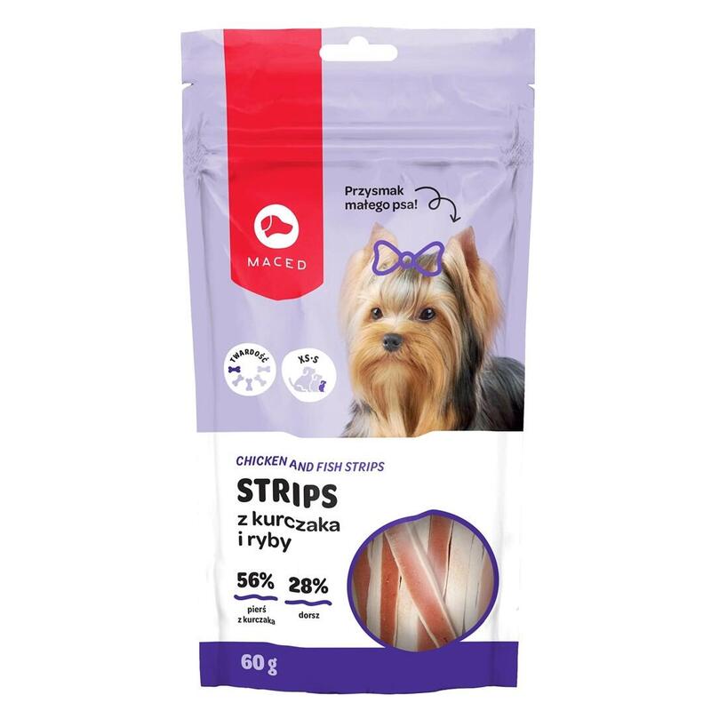 Maced Chicken And Fish Strips - Golosina Para Perros - 60g