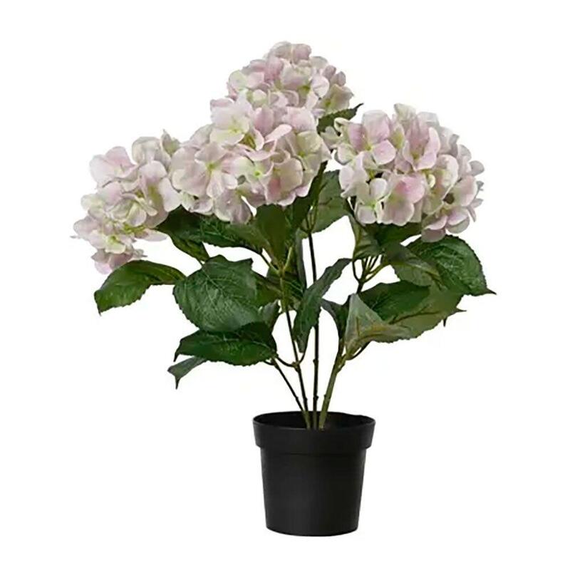 Maceta De Hortensias Artificiales Rosa Clarito, Ø28 X 46 Cm