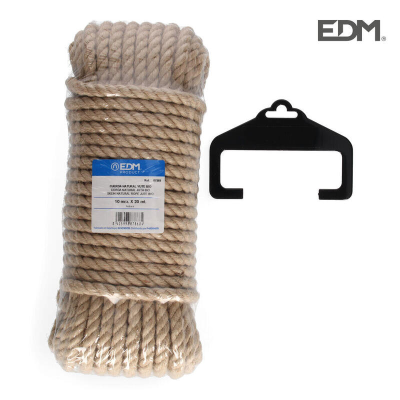Madeja 20m Cuerda Natural Yute Bio. 3 Cabos. Calibre 10mm Edm
