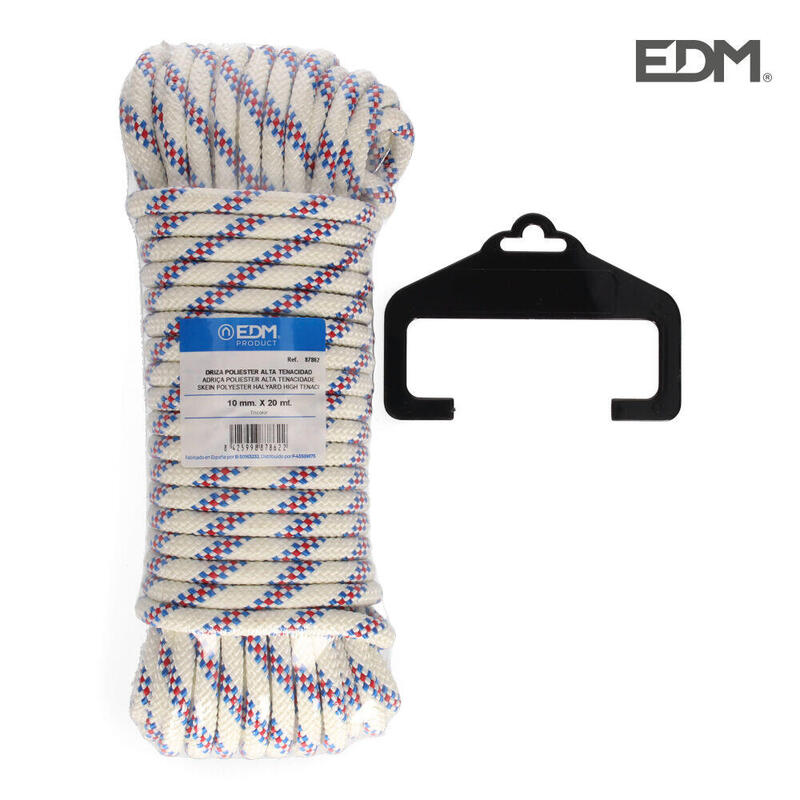 Madeja 20m Driza Poliester Alta Tenacidad Tricolor. Calibre 10mm Edm