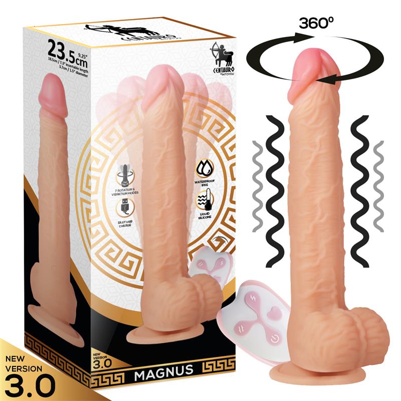 Magnus Versión 2.0 Dildo Vibrador Rotación Y Control Remoto Usb