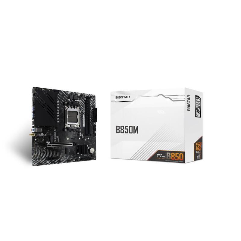 Mainboard Biostar Amd B850 Sam5 Micro-Atx 1xpci-Express 4.0 4x 1xpci-Express 4.0 16x 2xm.2 1xhdmi 1xdisplayport 6xusb 2.0 6xusb 3.2 1xusb-C 1xrj45 3xaudio Port B850mt2-Edj