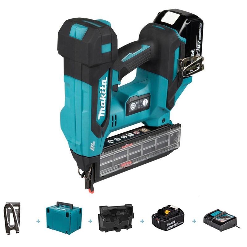 Clavadora Makita Dbn501rtj Con Batería (50 Mm, 18 V, 5,0 Ah, 2 Baterías Y Cargador)